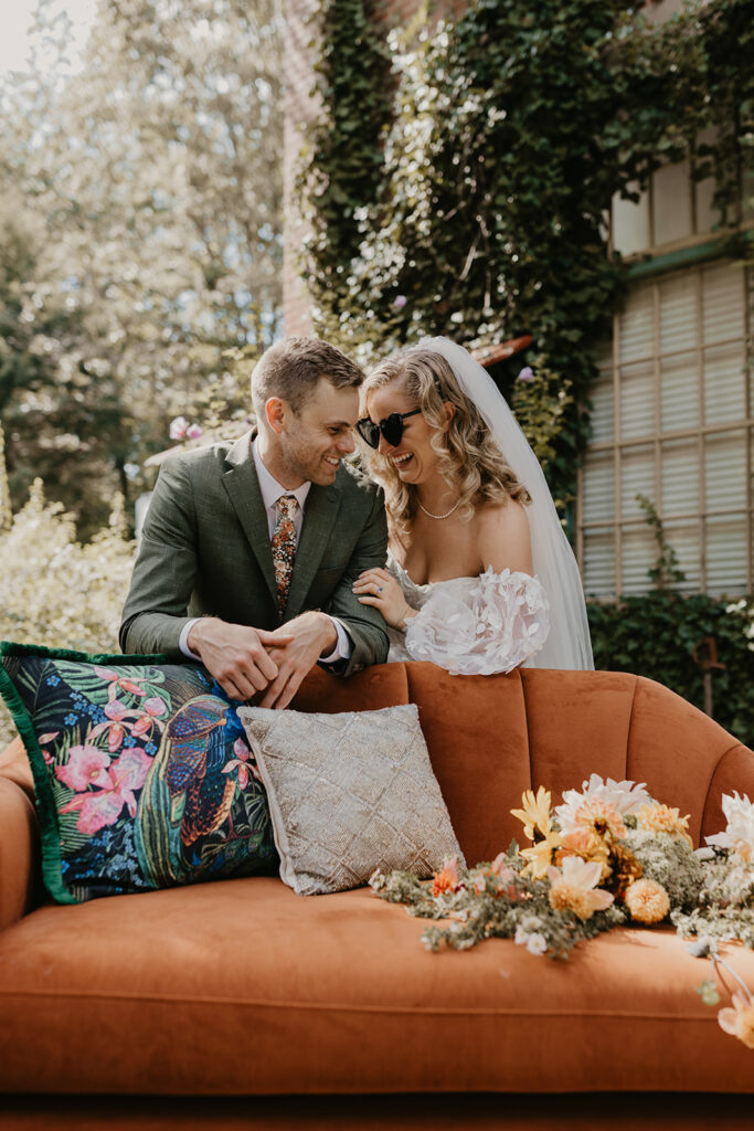 retro 70s funk and whimsical forest charm wedding at the Pump House B&B by Tia Leigh Photography