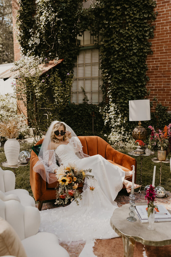 retro 70s funk and whimsical forest charm wedding at the Pump House B&B by Tia Leigh Photography