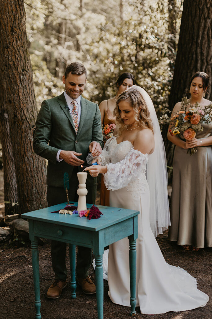 retro 70s funk and whimsical forest charm wedding at the Pump House B&B by Tia Leigh Photography