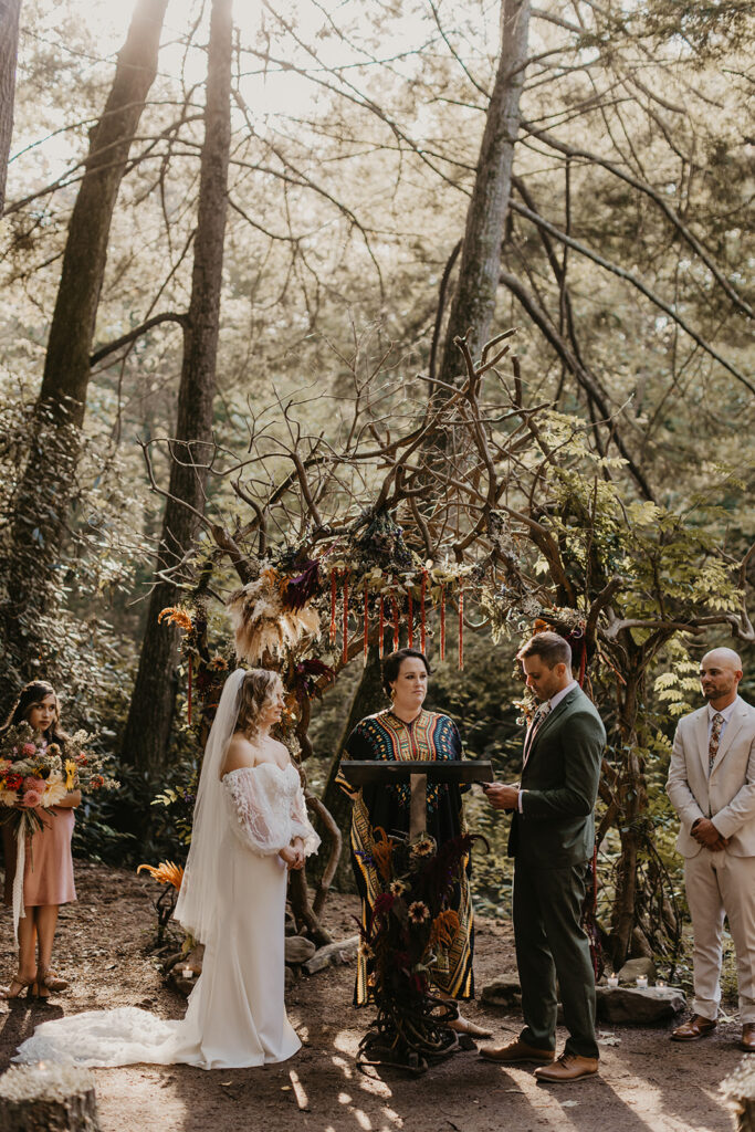 retro 70s funk and whimsical forest charm wedding at the Pump House B&B by Tia Leigh Photography