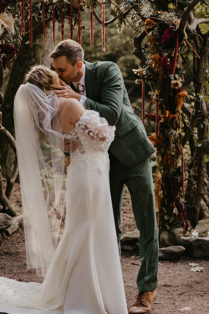 retro 70s funk and whimsical forest charm wedding at the Pump House B&B by Tia Leigh Photography