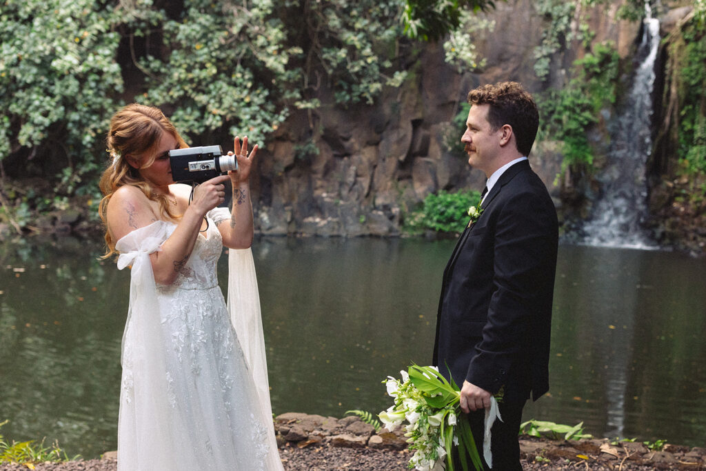 Some elopements feel like they were pulled straight out of a dream, and Courtnee and Joshua’s waterfall elopement in Kauai, Hawaii was exactly that. Surrounded by lush jungle, the sound of rushing water, and the soft island breeze, their day was intentional, intimate, and centered completely around the two of them.