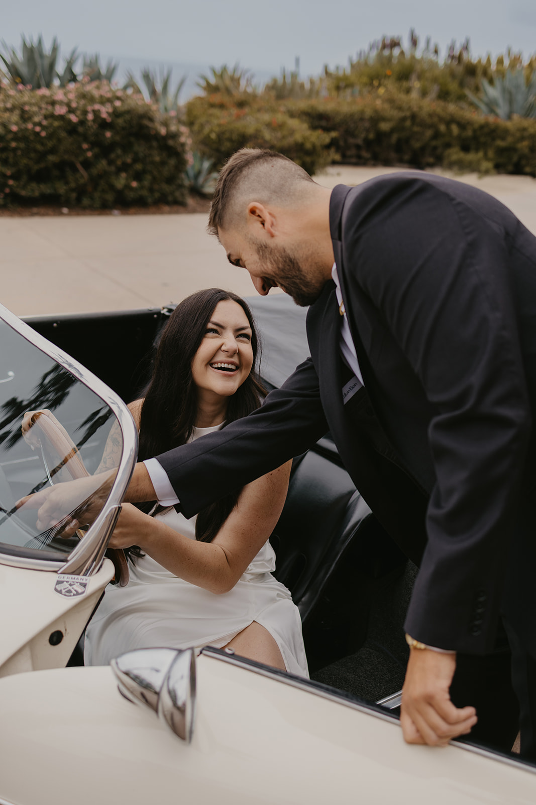 This Orange County engagement session blends vintage car style with relaxed Southern California beach vibes. Shot on both digital and 35mm film, this gallery is full of inspiration from Tia Leigh Photography for couples looking for a San Diego or Southern California engagement photographer who creates a mix of editorial, romantic, and candid images.