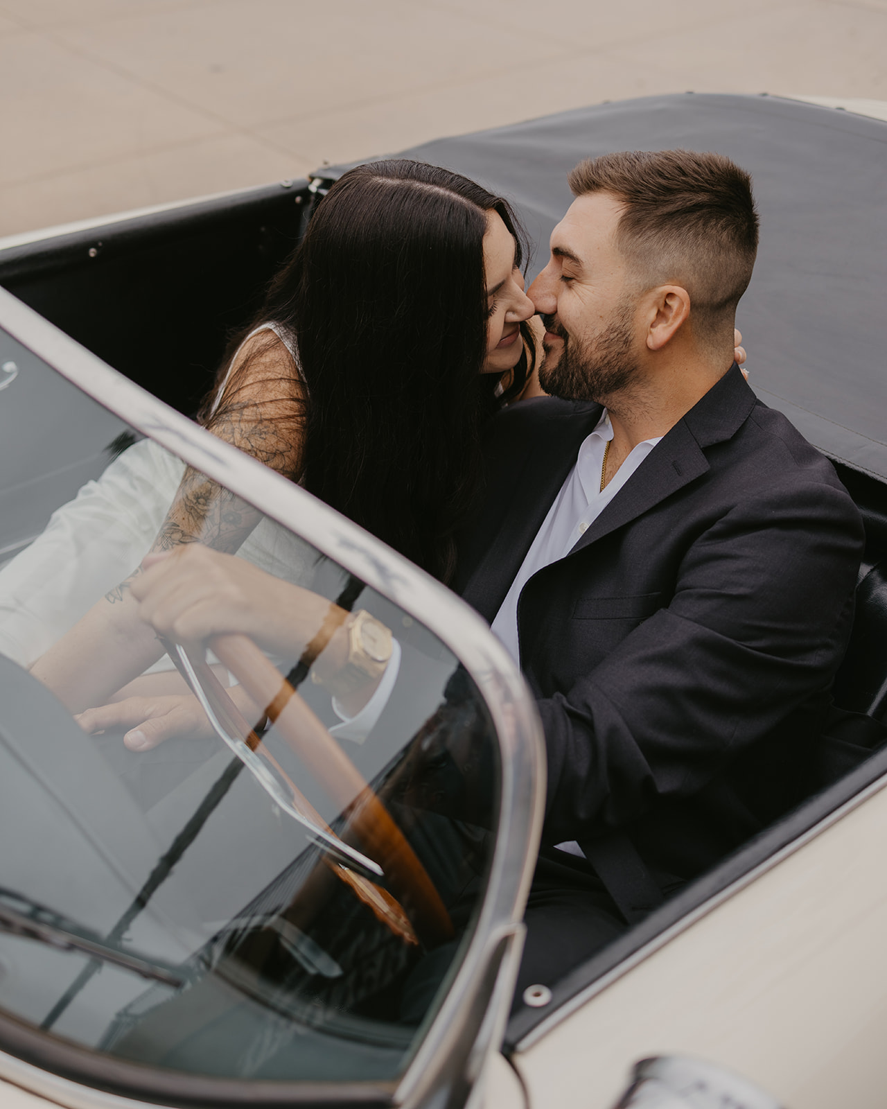 This Orange County engagement session blends vintage car style with relaxed Southern California beach vibes. Shot on both digital and 35mm film, this gallery is full of inspiration from Tia Leigh Photography for couples looking for a San Diego or Southern California engagement photographer who creates a mix of editorial, romantic, and candid images.