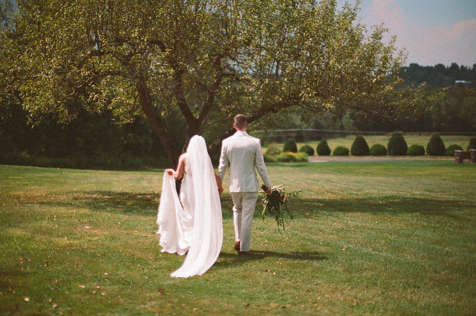35mm film wedding portrait at Maiolatesi Wine Celler in NE PA