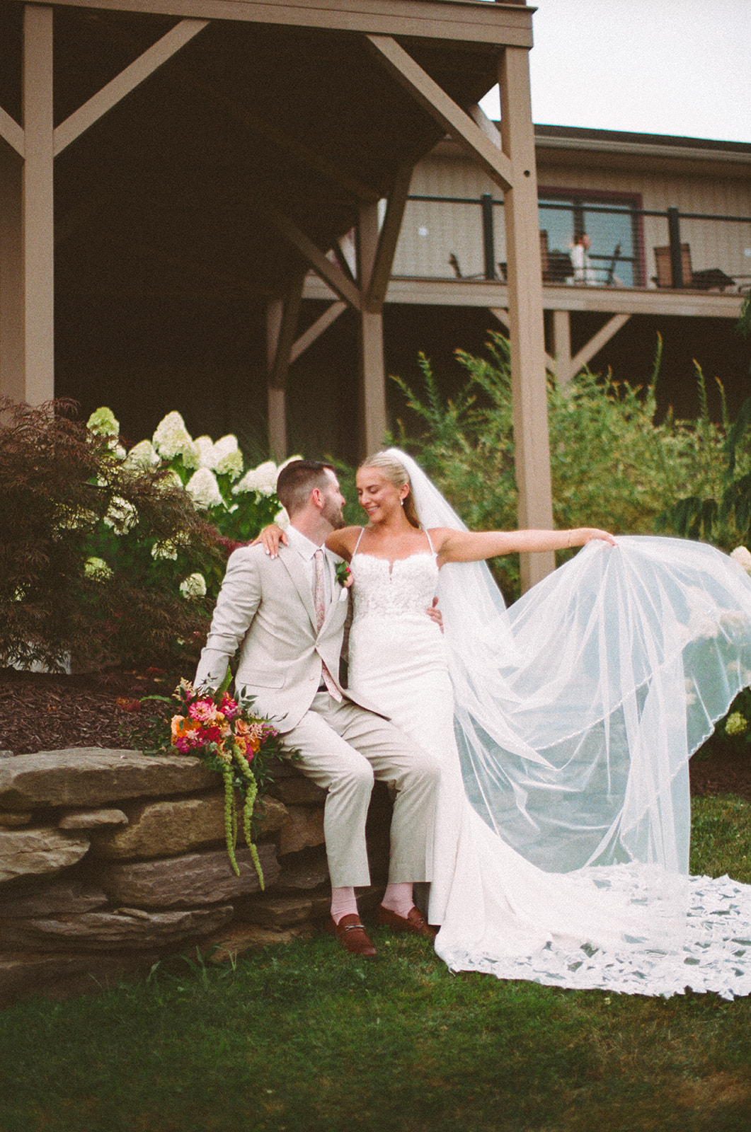 35mm film wedding portrait at Maiolatesi Wine Celler in NE PA