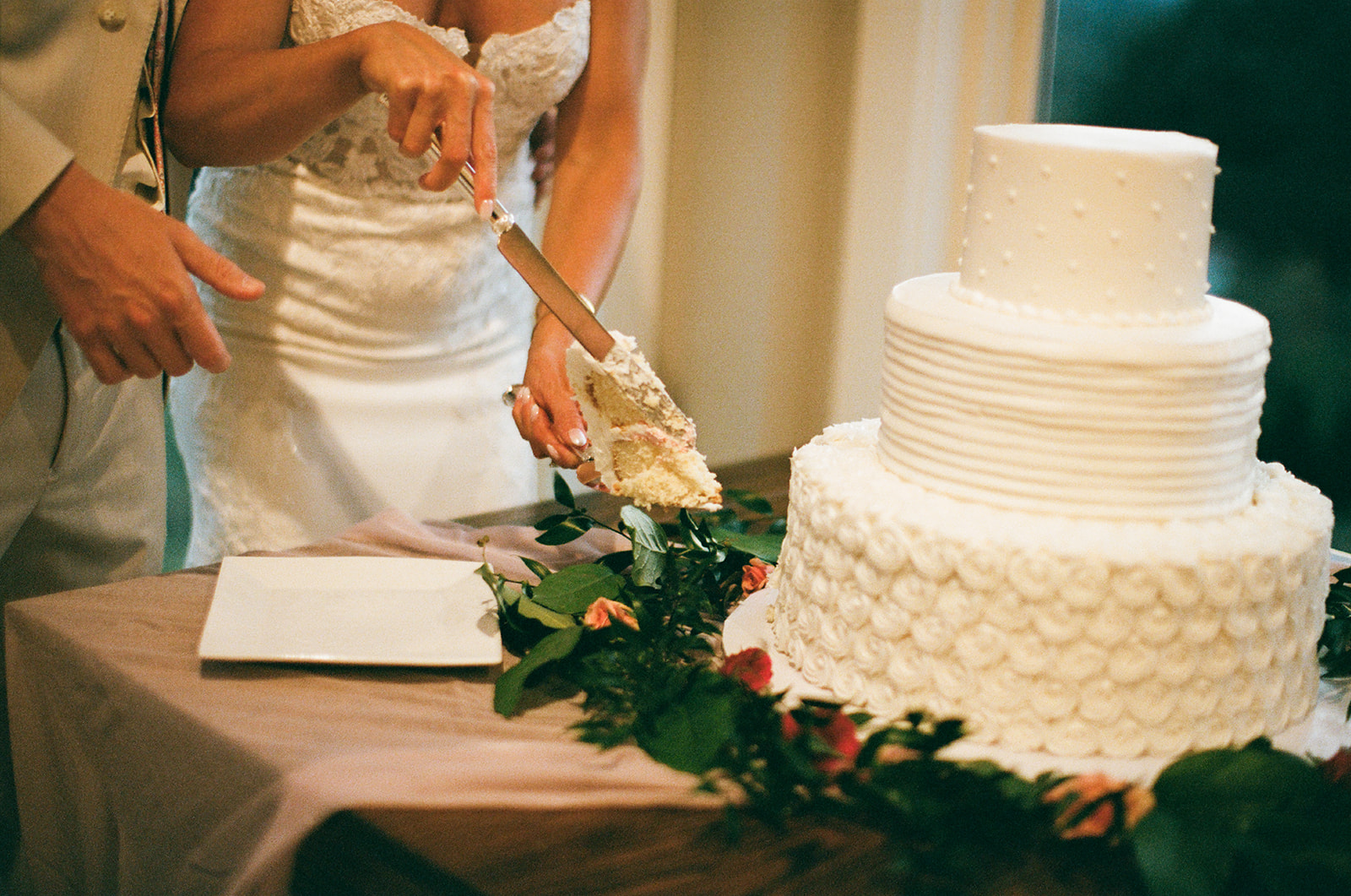 35mm film wedding portrait at Maiolatesi Wine Celler in NE PA