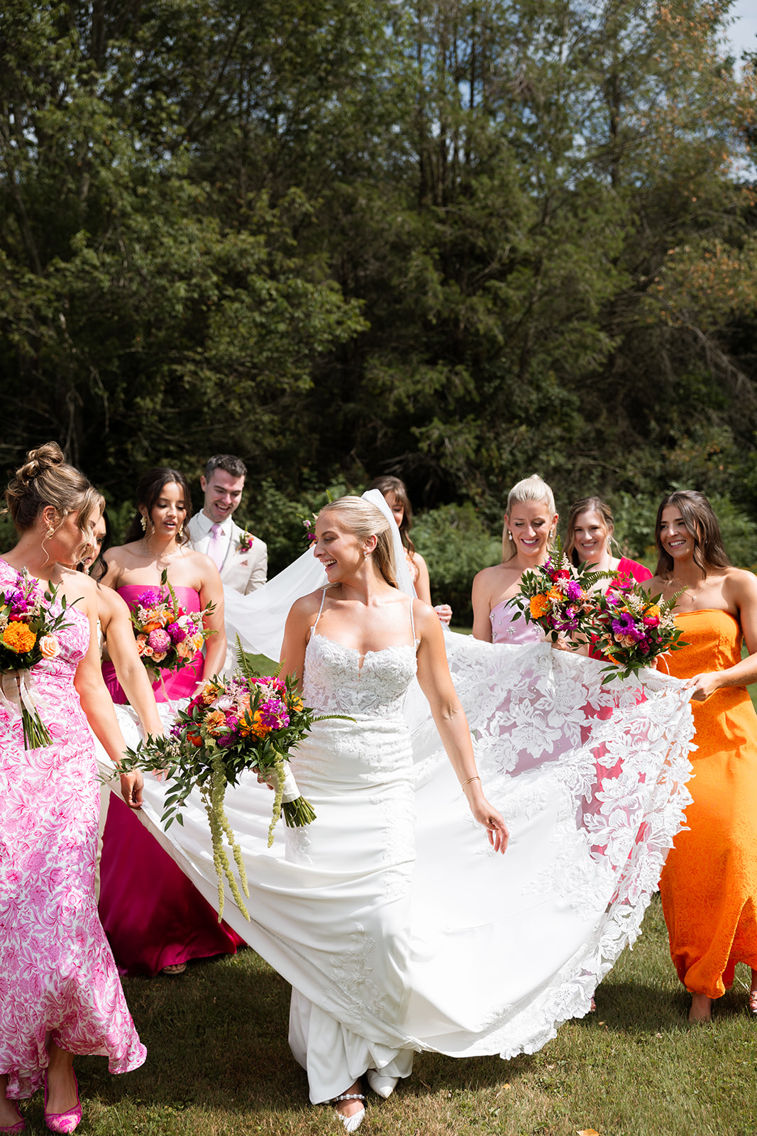 Colorful outdoor summer wedding at Maiolatesi Wine Celler in NE PA