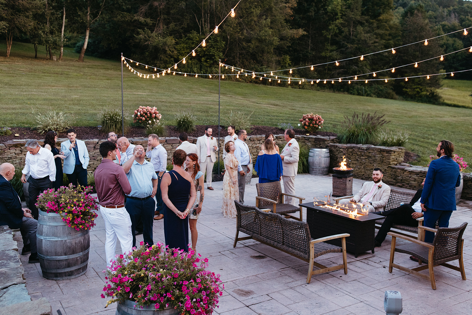 Candlelit estate wedding reception at Maiolatesi Wine Celler in NE PA