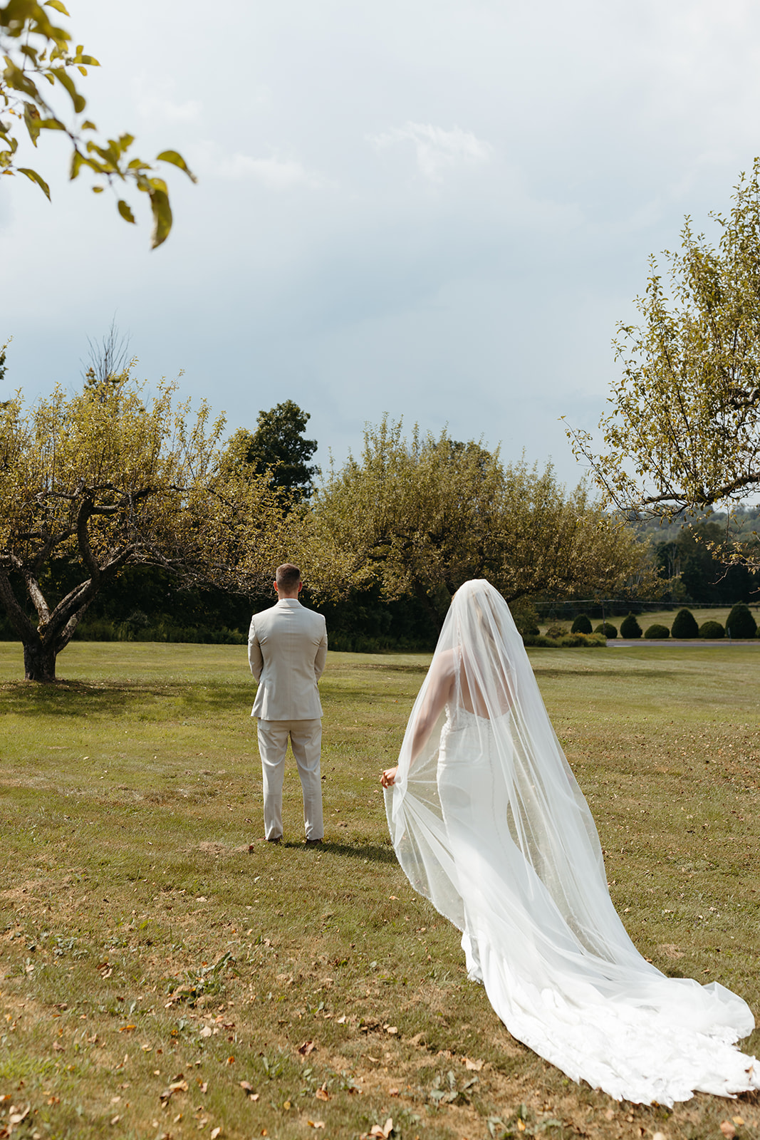 Bride and groom portraits in garden at Maiolatesi Wine Celler in NE PA