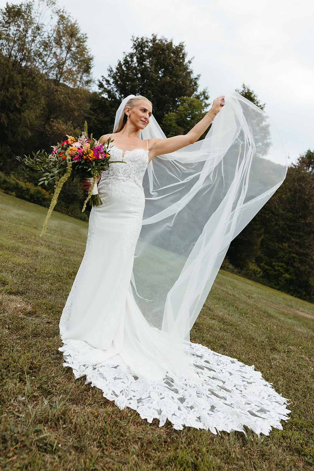 Bride and groom portraits in garden at Maiolatesi Wine Celler in NE PA