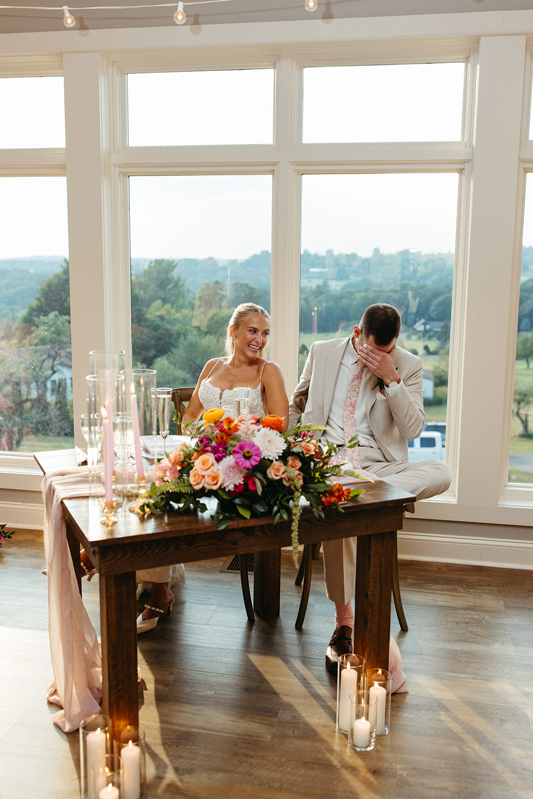 Candlelit estate wedding reception at Maiolatesi Wine Celler in NE PA