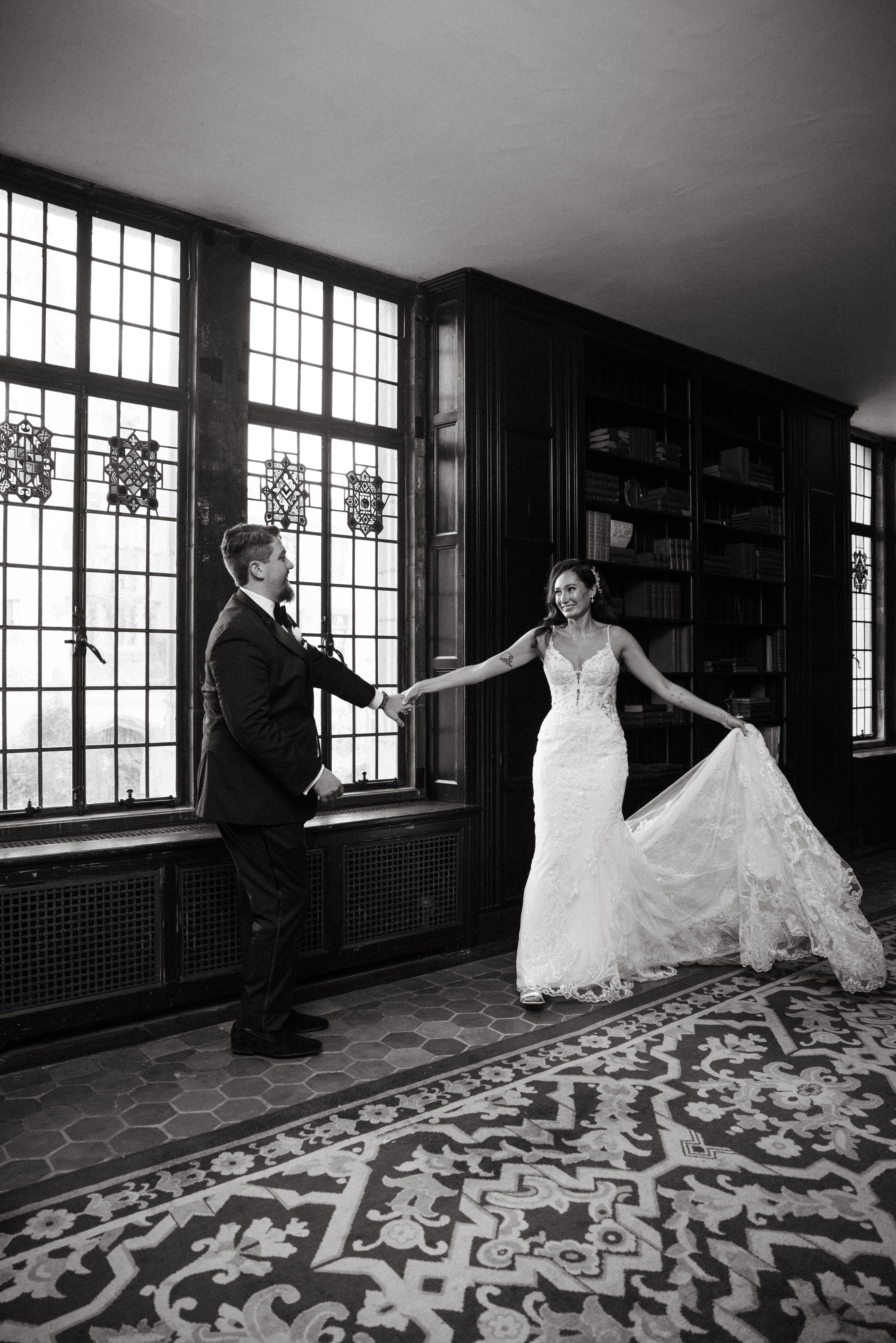 Historic Scranton Cultural Center wedding with moody, romantic details