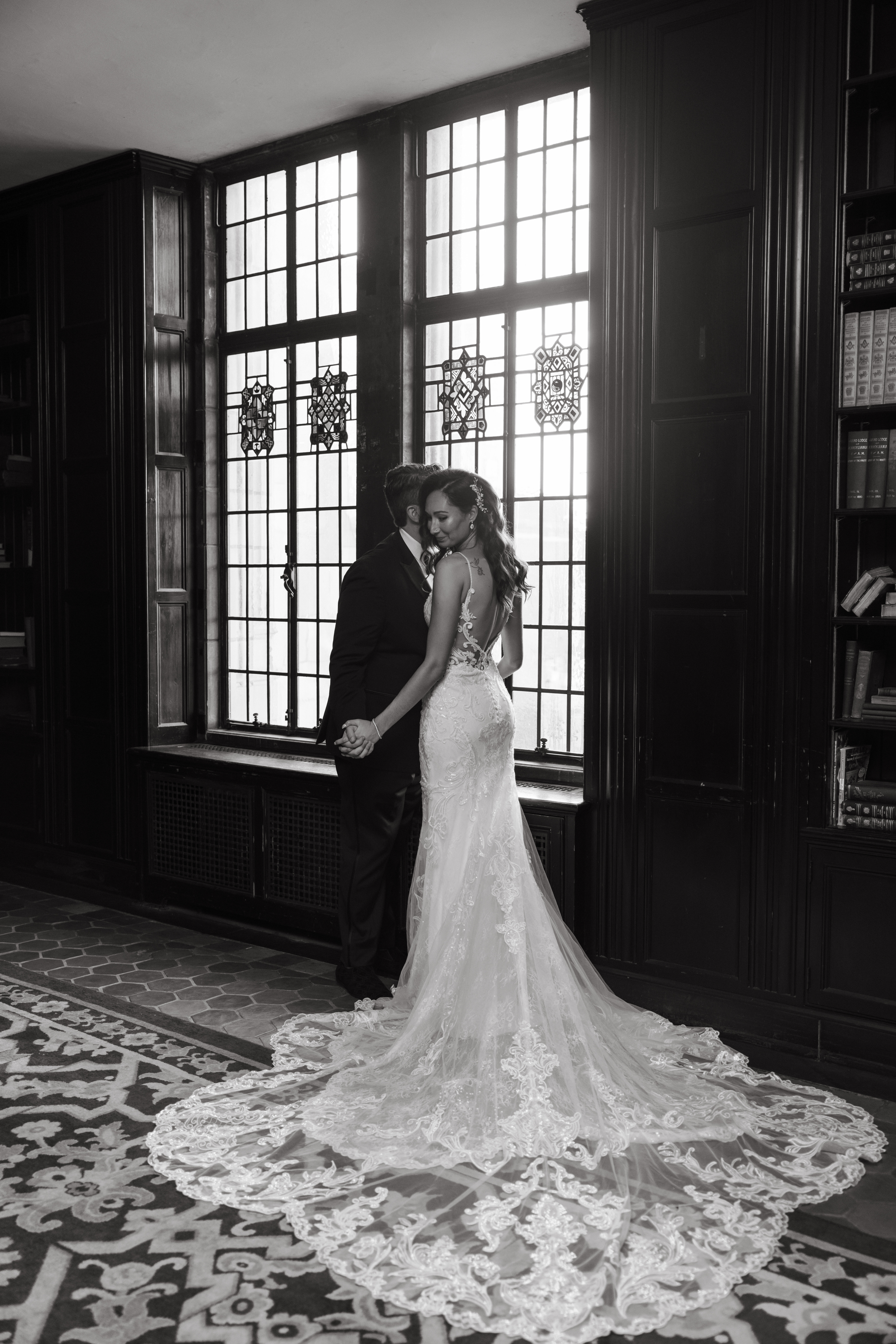 Historic Scranton Cultural Center wedding with moody, romantic details