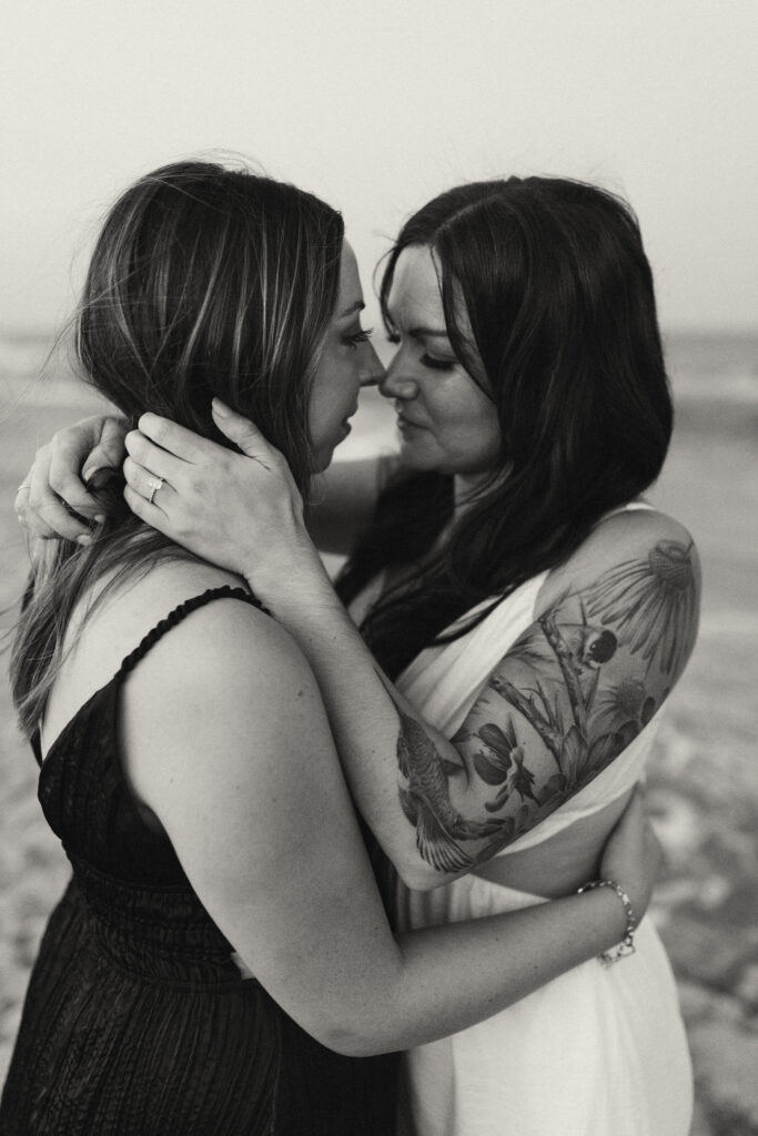 Romantic sunset photos by the ocean in Asbury Park