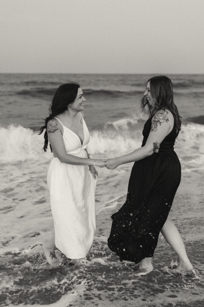 Romantic sunset photos by the ocean in Asbury Park